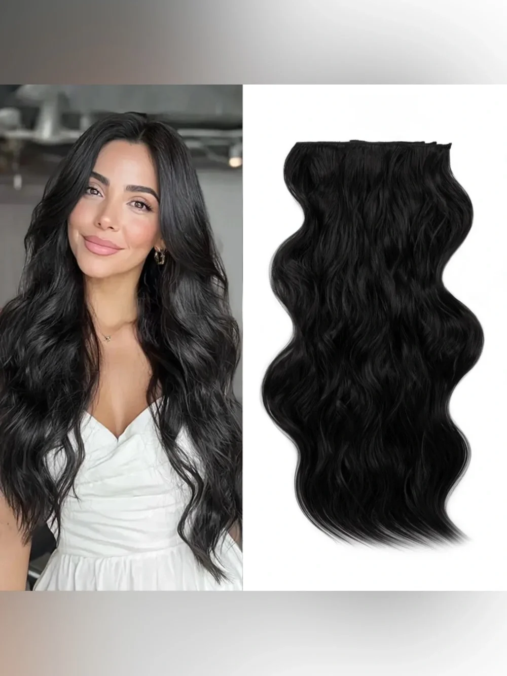 NWT QBeauty Wavy Hair Extensions Black K3 BIN‎